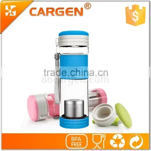 Silicone Sleeve Plastic Sport Tea Strainer Water Bottle thumbnail-6