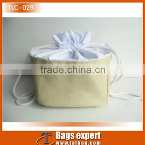 12oz Cotton Canvasdrawstring Cosmetic Bag thumbnail-1