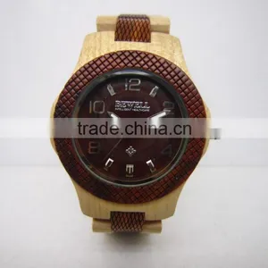 Natural Maple Wood and Red Rose Sandal Wood Watch For Man Wholesale Wood Watch Hand Craft Gifts thumbnail-3