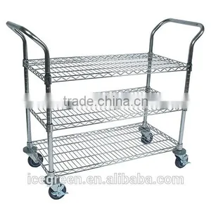 Hospital Chrome Wire Utility Cart thumbnail-1