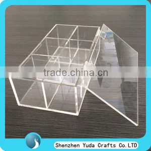 Transparent Acrylic Compartment Storage Box Clear Acrylic Hinge Box for Candy thumbnail-1