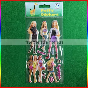 Fashion Girl Design 3D Puffy Sticker thumbnail-1