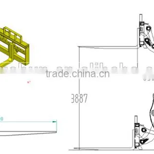 OEM Wheel Loader Optional Equipment Pallet Fork (1400*2060mm) For SDLG LG968 Wheel Loader thumbnail-6