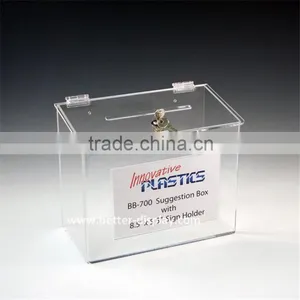 Wholesale Acrylic Charity Collection Buckets With Lids thumbnail-1