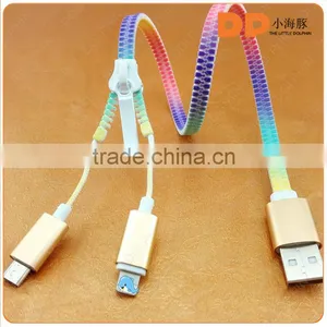 High Speed Zipper Design USB Data Cable 2 in 1 Usb Cable for Power Bank thumbnail-3
