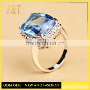 Jingli Jewelry Blue Gemstone Silver Jewelry Wedding Ring (YJ-830) thumbnail-2