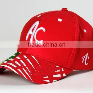 Custom Red Flat Brim 3D Embroidered Logo Baseball Cap thumbnail-1