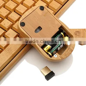 Wood Wireless Bluetooth Keyboard, Bamboo Bluetooth Keyboard for Iphone/ipad/tablet thumbnail-4