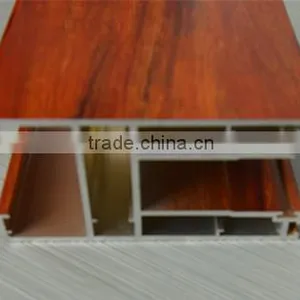 Wood Grain Finish Extruded Aluminium Profiles thumbnail-1