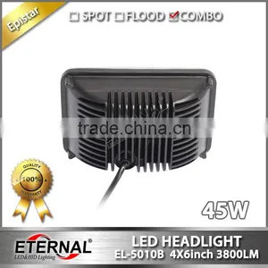 4x6in 45W Sealed Beam Led Headlight Dual Beam Light With H4 Plug for Dodge GMC Lincoln Maserati With Out Mounting Brackets thumbnail-3