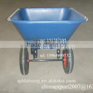 140L Double Wheels Heavy Duty Plastic Wheelbarrow for Construction and Garden Use thumbnail-2
