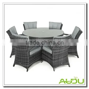 Audu Wicker Dining Set,Grey Wicker Dining Set thumbnail-1