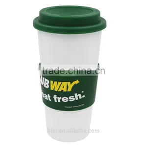 480ML Takeaway Plastic Coffee Cups With Lid, Reusable White Plastic Sports Cups thumbnail-4