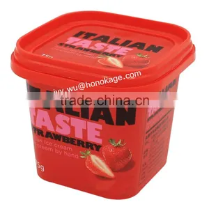 Disposible Ice Cream Plastic Cups With Lids, Ice Cream Cup Design thumbnail-4