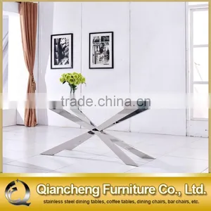 Modern Clear Glass Top Dining Table With Stainless Steel Frame and Base thumbnail-3
