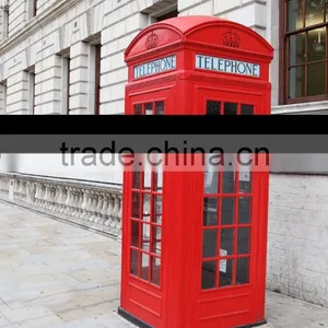 Freestanding Antique Outdoor Metal Frame Telephone Booth thumbnail-1