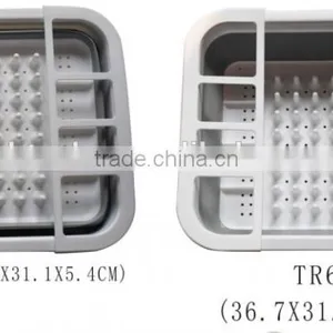 Eco-friendly Plastic Kitchen Collapsible Vegetable Washing Draining Strainer Basket thumbnail-1