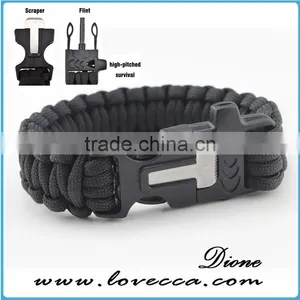 Firestarter Whistle Buckle With Compass 550 Survival Bracelet thumbnail-1