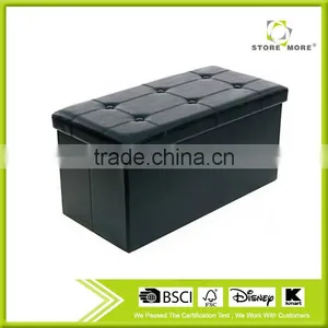 Faux Leather Storage Foot Rest Sofa Ottoman Bench Folding Footrest Stool thumbnail-2