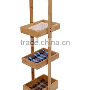 2-Tier Decorative Bamboo Bathroom Hanging Storage Basket thumbnail-5