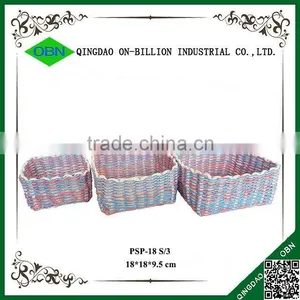 Hand Woven Decorative Plastic Rattan Storage Boxes thumbnail-1