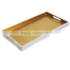Eco Friendly Golden Lacquered Decorative Tray thumbnail-1