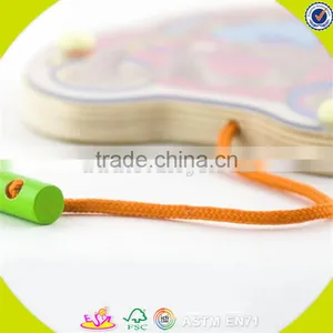 Wholesale Colorful Baby Wooden Maze Toy High Quality Kids Wooden Cart Maze Toy Hottest Wooden Drag Cart Maze Toy W11H014 thumbnail-3