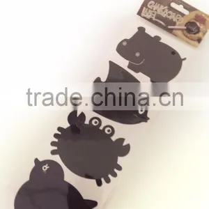 Cute Hippo, Fish, Crab, Duck Design Decorative Chalkboard Label for Glass Bottle, Chalkboard Label Sticker thumbnail-2