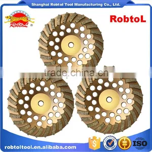 125mm Turbo Row Waved Spiral Diamond Grinding Disc Cup Wheel for Concrete Floor 5" Cutting Tools Abrasive Polishing Grinder thumbnail-1