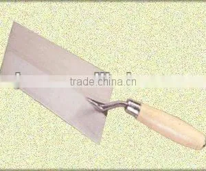 Metal End Wood Handle Carbon Steel Bricklaying Trowel thumbnail-1