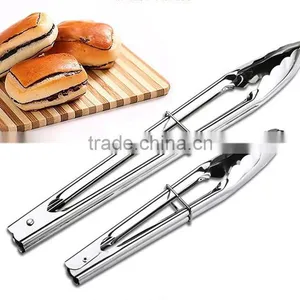 Kitchen Utensil 9'' 12'' Salad Vegetable Bread Food Tong Stainless Steel Food BBQ Tongs thumbnail-2