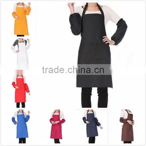 New Women Solid Cooking Kitchen Restaurant Bib Apron With Pocket thumbnail-1
