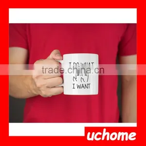 UCHOMEI Do What I Want Cat Funny 11oz Ceramic Coffee Mug Heart Shape Handle Coffee Mug Blank Sublimation Mug thumbnail-1