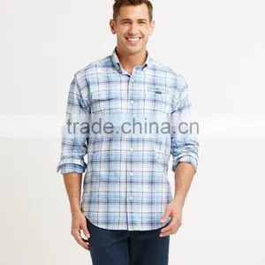 Outdoor Hiking Shirt UVA UVB Protection Fishing Shirts Plaid Fish Shirt thumbnail-1