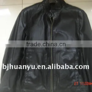 Men Casual Black PU Jacket 2014 Men Jacket thumbnail-1