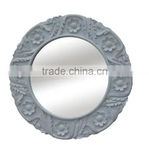 Round Wall Mirror Sun Shape First Rate White Painting Mirror Frame thumbnail-1