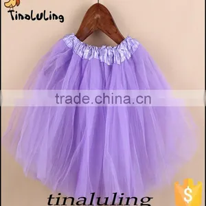 Brand New Girls Lilac Skirts Children Dance Wear Tutus Kids Pettiskirts Tulle Fabric Fancy Tutus thumbnail-1