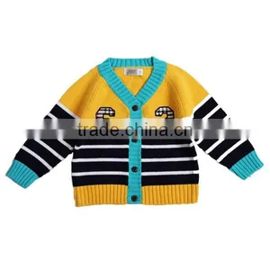 High Quality Kids Winter Sweater Boys Stripe Cardigan thumbnail-1