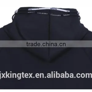Zipper Pocket On Sleeve Two String Ribbing With Spandex Hem Blank Good Quality Hoodies Wholesale Chest Printing thumbnail-3