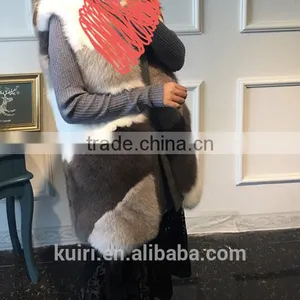 2016 New Design Woman Woolen Fox Fur Vest With Woolen Fur Overcoat thumbnail-2