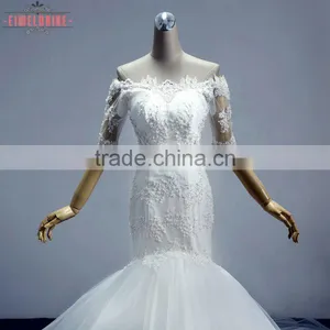 2017 China Manufacturer Bride Wedding Dress White Appliques thumbnail-3