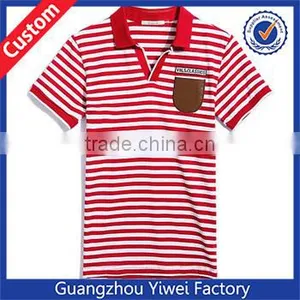 Selling Best Summer Design Men's Red Stripe Polo Shirt OEM Support thumbnail-1