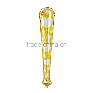 Aluminum Foil Balloons Party Decoration Baseball Bat Golden Star Pattern thumbnail-1
