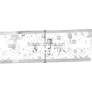 White Star Musical Notes Pattern Organza Satin Ribbon For Christmas Decoration 5.0cm thumbnail-3