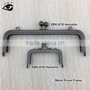 20cm Big Size Gunmetal Color Metal Purse Frame With Holes for Bags thumbnail-1