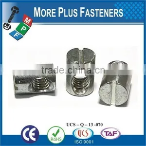 Made in Taiwan Black Phosphate Solid Brass Zinc Plated Off Cross Dowels Barrel Furniture Nut thumbnail-5