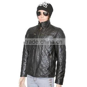QUILTED MEN LEATHER JACKET MADE OF SHEEP LEATHER thumbnail-1