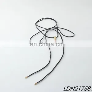 Layered Black Knot Suede Wrap Necklace With Gold Tone Hardware Pendant Bohemian Choker Necklace Jewelry thumbnail-2