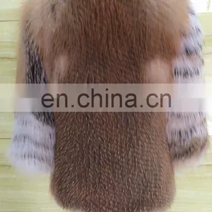 Nature Color Real Fur Round Collar Jacket for Women's Wear thumbnail-2