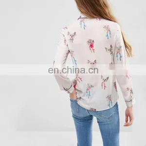 Latest Fashion Blouse Design Fashion Cutting Modern Style Chiffon Blouse thumbnail-3